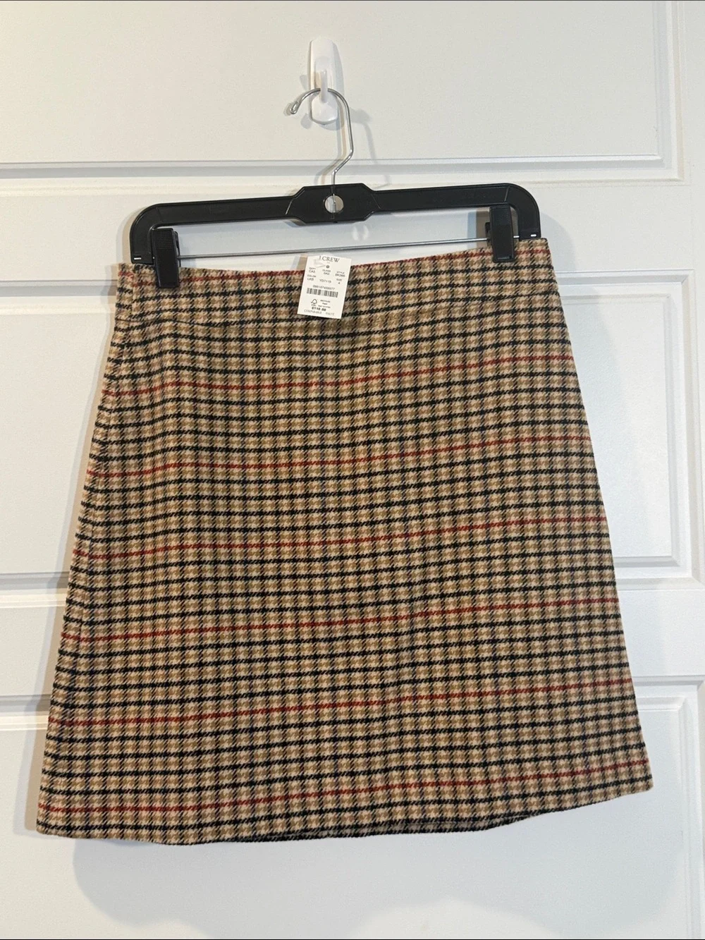 J.Crew Houndstooth Tweed Mini Skirt Brown Tan Women's Size 4 NWT